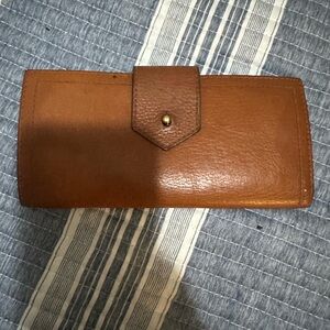 Brown Leather Snap Wallet